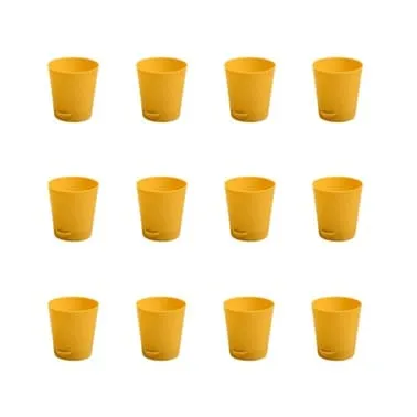 Set of 12 - 4 Inch Yellow Florence Self Watering Pot
