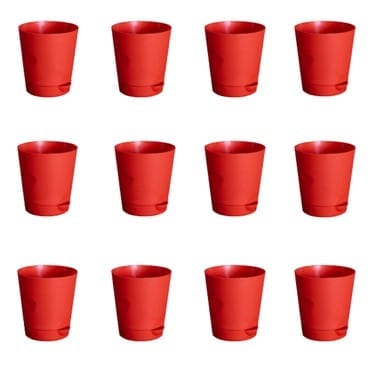 Buy Set of 12 - 4 Inch Red Florence Self Watering Pot Online | Urvann.com