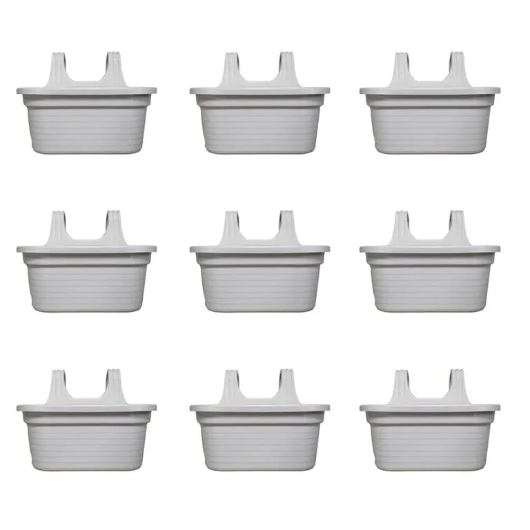 Set of 9 - 14 X 10 Inch White Double Hook Hanging Plastic Pot
