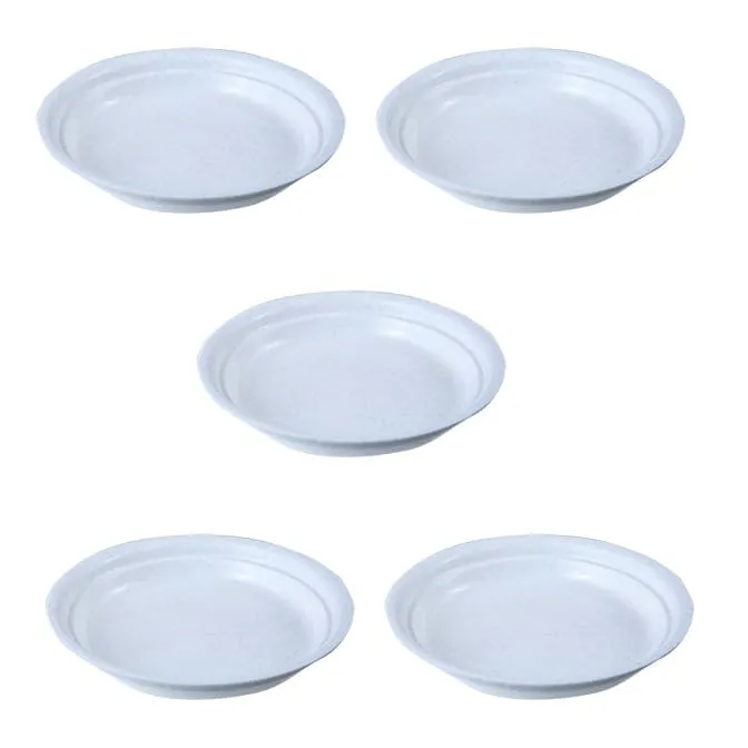 Set of 05 - 5 Inch White Premium Round Trays - To keep under the Pots