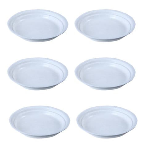 Set of 06 - 5 Inch White Premium Round Trays - To keep under the Pots