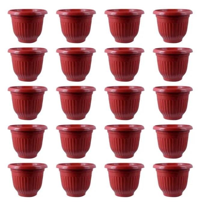 Set of 20 - 12 Inch Terracotta Red Olive Plastic Pot