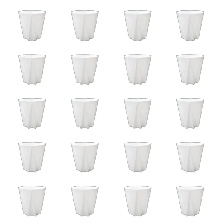 Set of 20 - 4 Inch White Premium Diamanti Plastic Pot