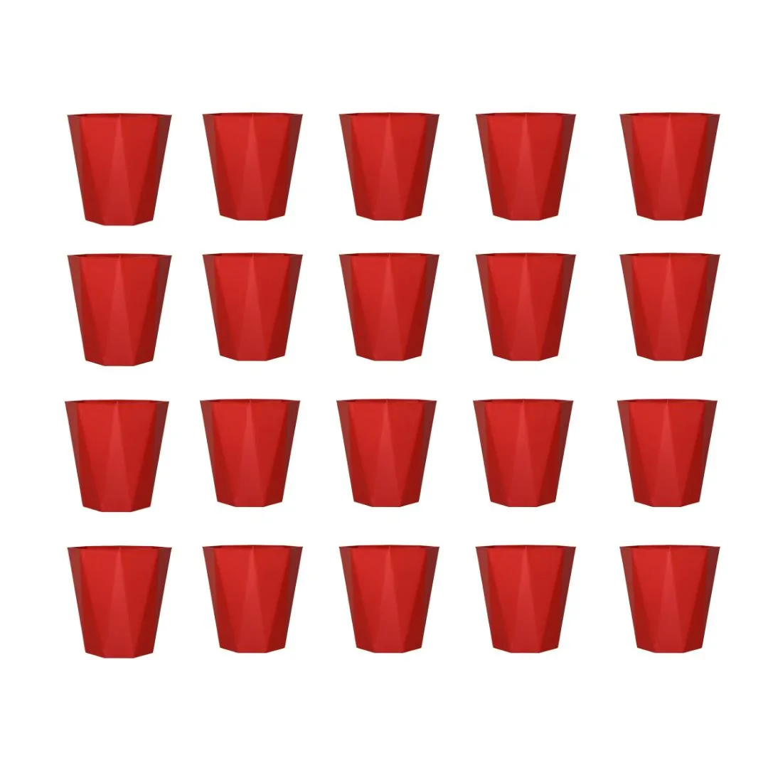 Set of 20 - 6 Inch Red Diamanti Plastic Pot