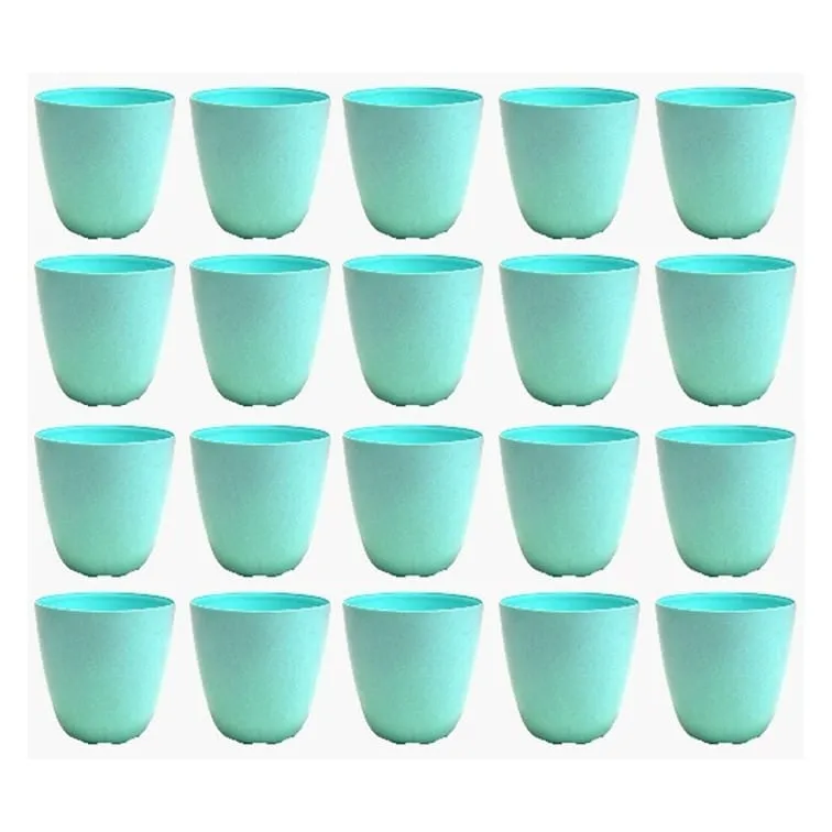 Set of 20 - 4 Inch Blue Marble Premium Orchid Round Plastic Pot