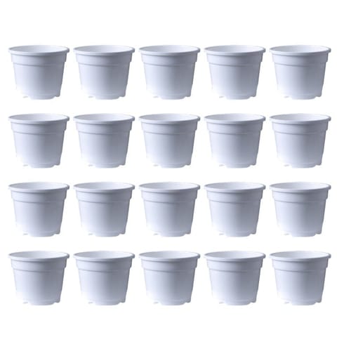 Set of 20 - 4 Inch White Nursery Pot
