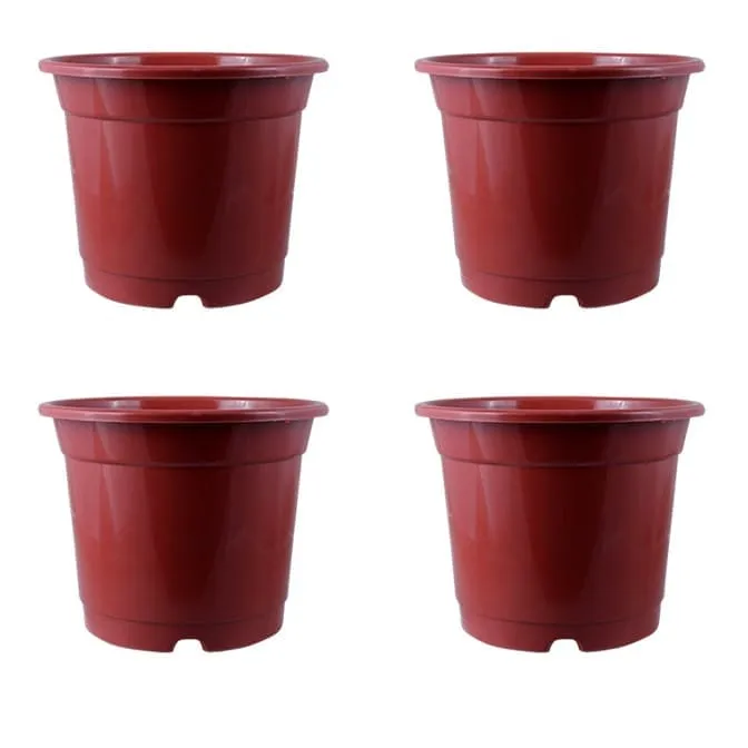 Set of 04 - 4 Inch Red Nursery Pot