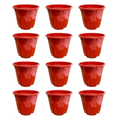Set of 12 - 12 Inch Red Super Nursery Pot