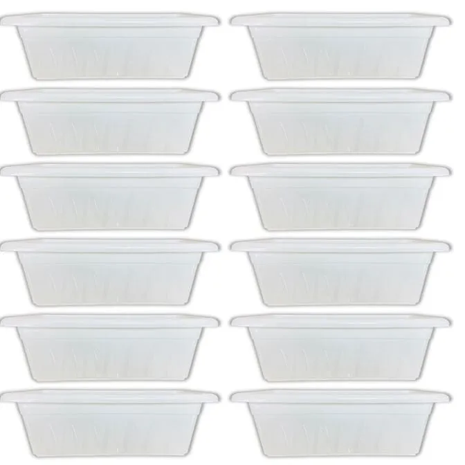 Set of 12 - 20 Inch White Premium Supreme Window Plastic Planter