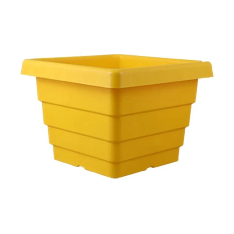 8 Inch Yellow Premium Orchid Square Plastic Pot