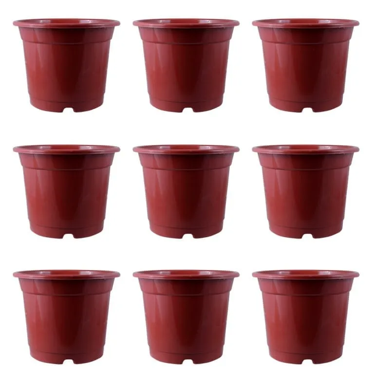 Set of 09 - 4 Inch Red Nursery Pot