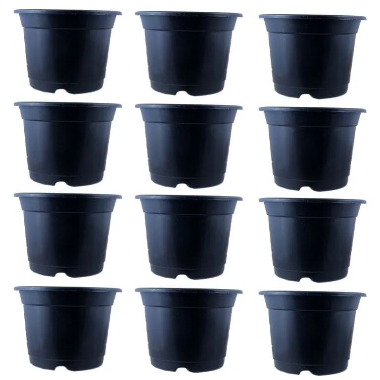 Set of 12 - 8 Inch Black Nursery Pot