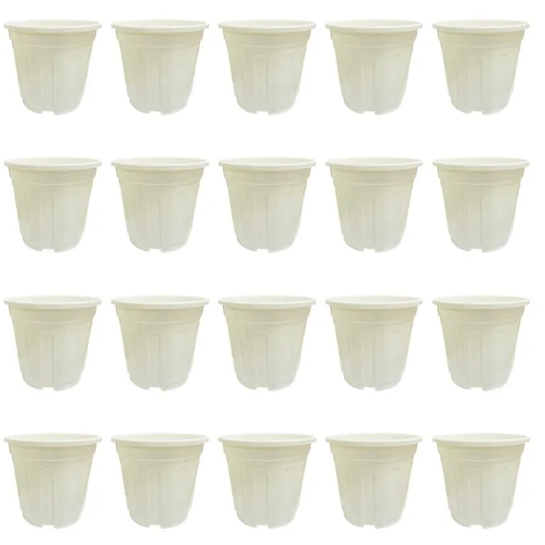 Set of 20 - 6 Inch White Super Nursery Pot