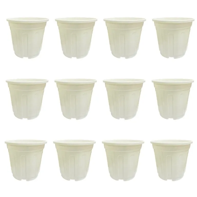 Set of 12 - 12 Inch White Super Nursery Pot