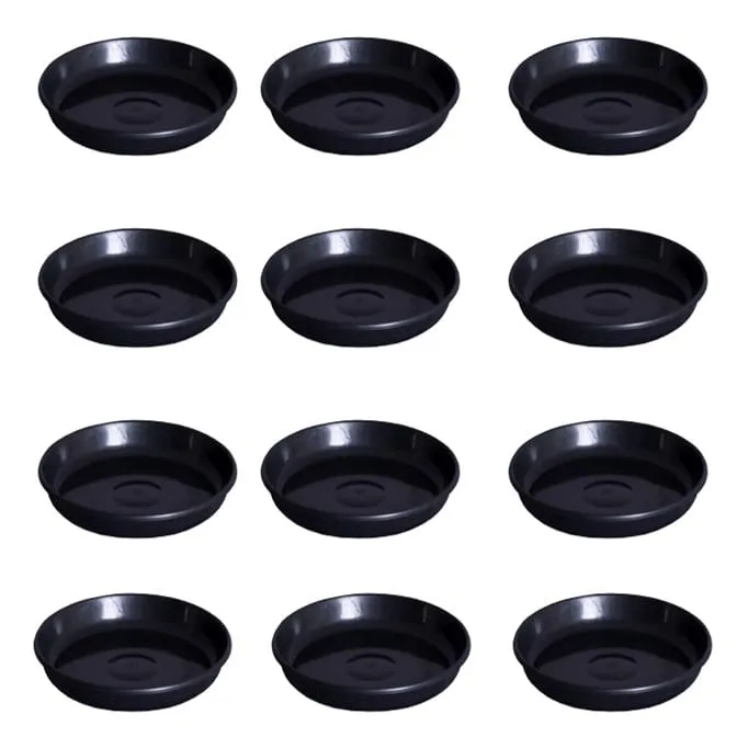 Set of 12 - 6 Inch Black Premium Black Tray - To keep under the Pot