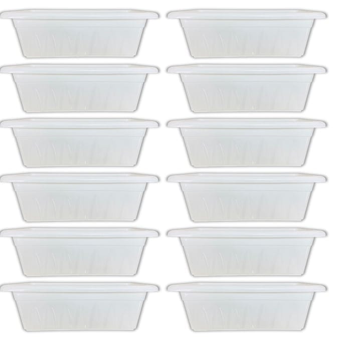 Set of 12 - 20 Inch White Premium Supreme Window Plastic Planter