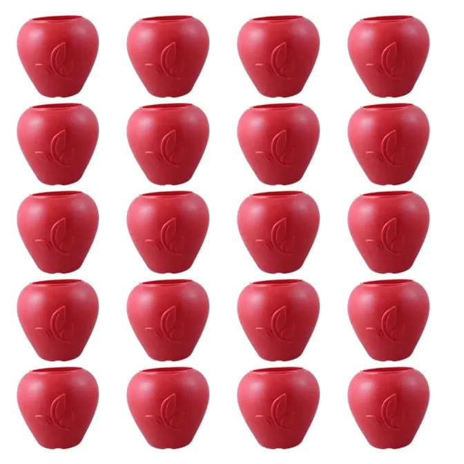 Set of 20 - 9 Inch Red Premium Apple Leaf Plastic Pot