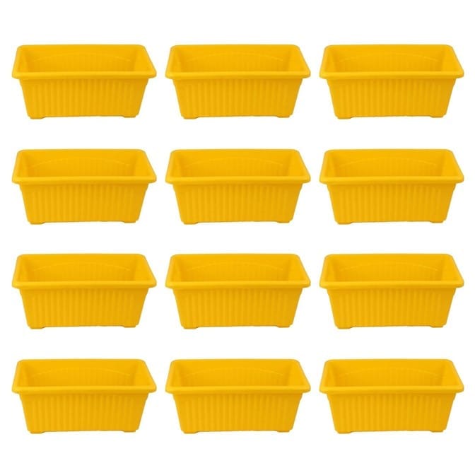 Set of 12 - 14 Inch Yellow Premium Jupiter Rectangular Window Planter