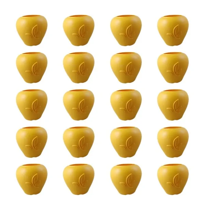 Set of 20 - 7 Inch Yellow Premium Apple Leaf Plastic Pot