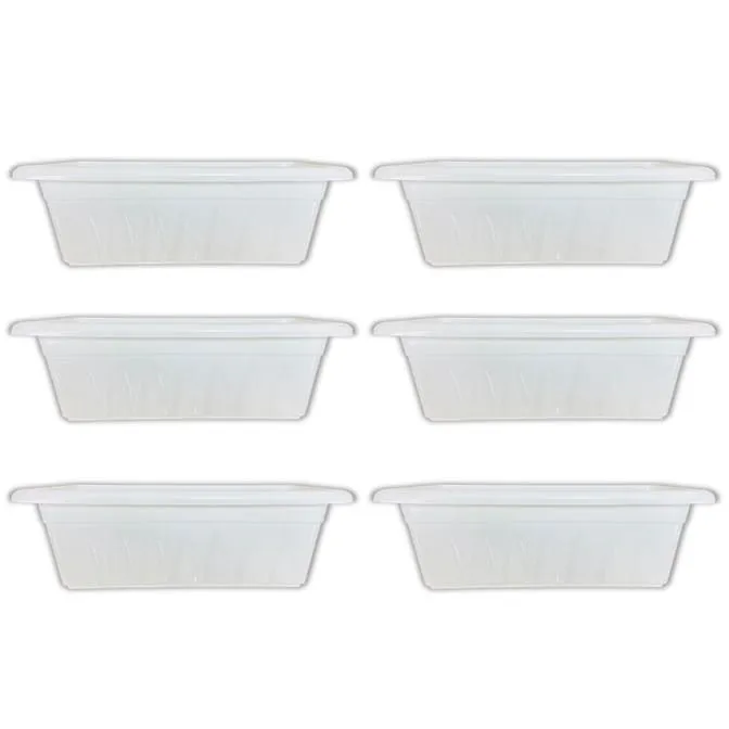 Set of 06 - 24 Inch White Premium Supreme Window Plastic Planter
