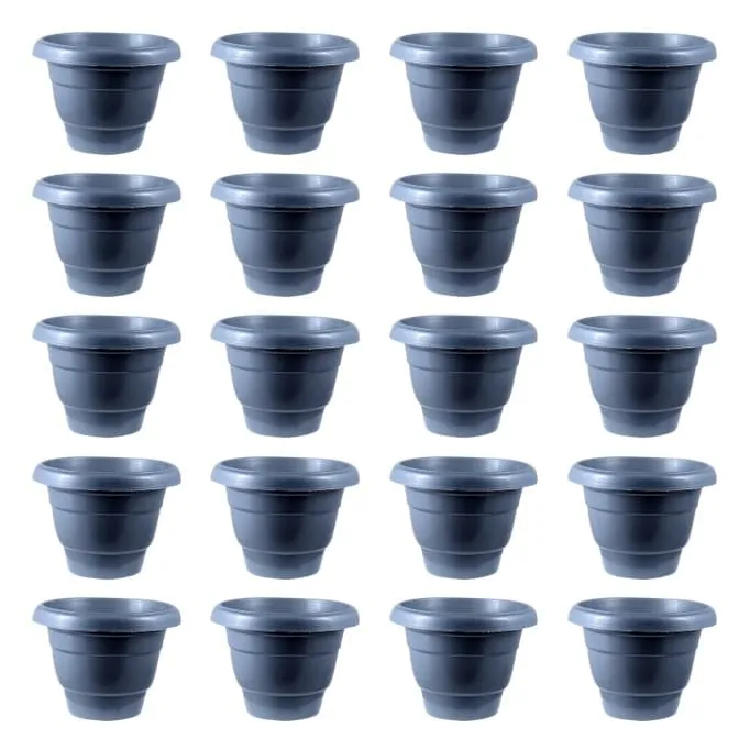 Set of 20 - 12 Inch Grey Classy Plastic Pot