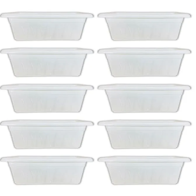 Set of 10 - 20 Inch White Premium Supreme Window Plastic Planter