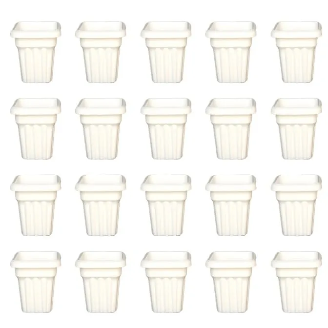 Set of 20 - 10 Inch White Heavy Square Plastic Pot