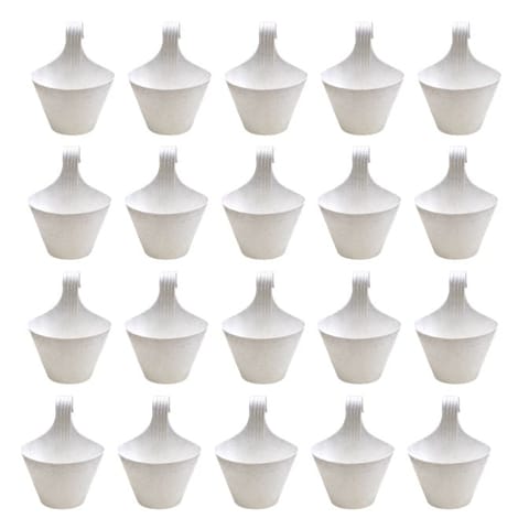 Set of 20 - 8 Inch White Single Hook Hanging Plastic Pot