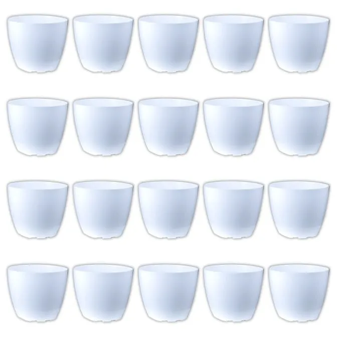 Set of 20 - 4 Inch White Premium Orchid Round Plastic Pot
