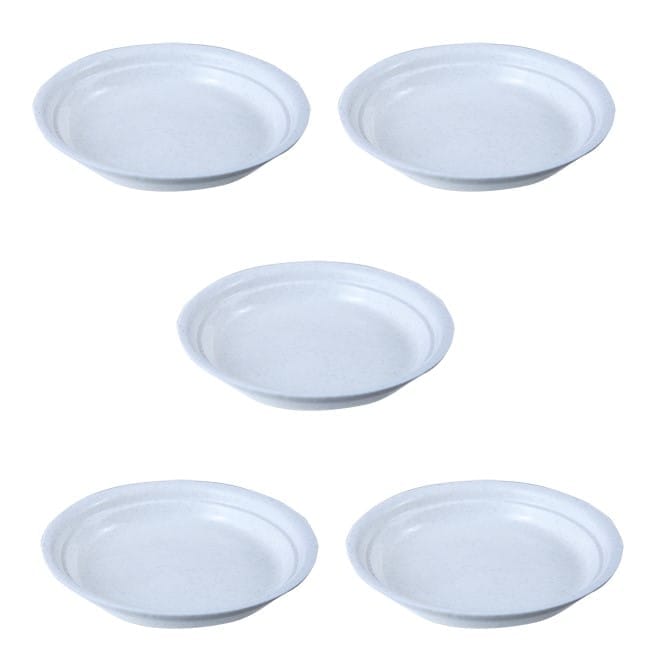 Set of 05 - 6.5 Inch White Premium Round Trays - To keep under the Pots
