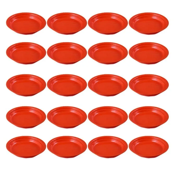 Set of 20 - 5 Inch Terracotta Red Premium Round Trays - To keep under the Pots