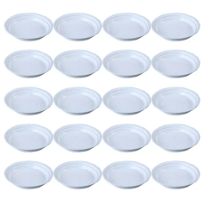 Set of 20 - 5 Inch White Premium Round Trays - To keep under the Pots