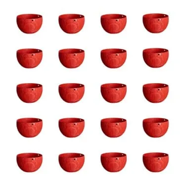 Set of 20 - 7 X 4.5 Inch Red Premium Euro Plastic Hanging Basket