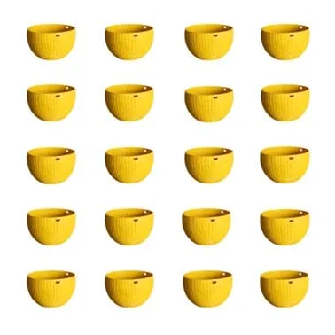 Set of 20 - 7 X 4.5 Inch Yellow Premium Euro Plastic Hanging Basket