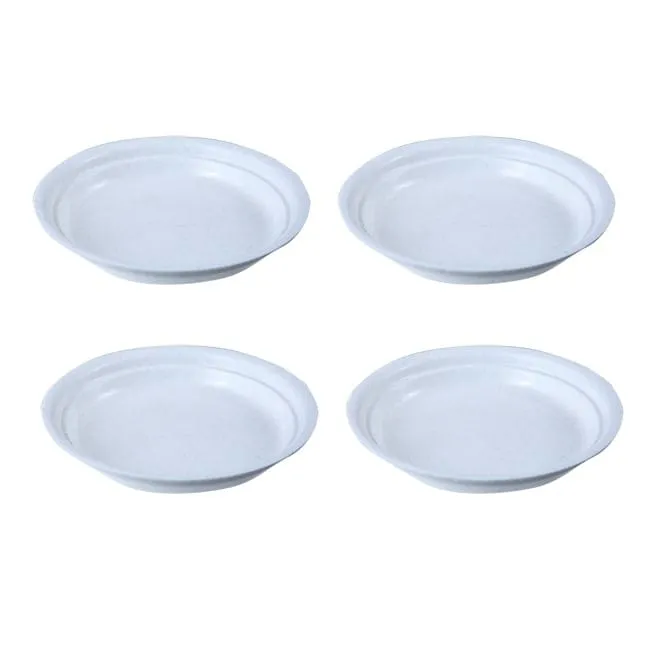 Set of 04 - 6.5 Inch White Premium Round Trays - To keep under the Pots