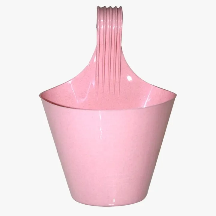 8 Inch Pink Marble Single Hook Hanging Plastic Pot