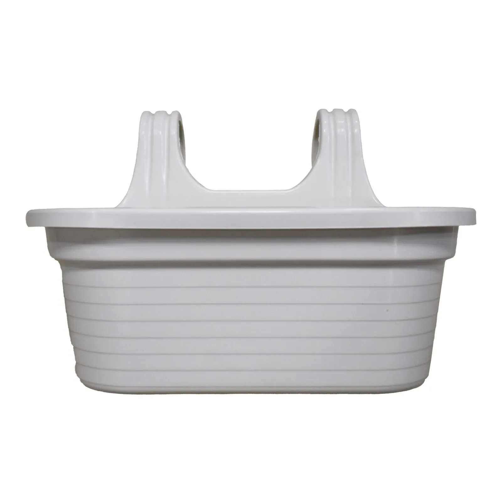 14 X 10 Inch White Double Hook Hanging Plastic Pot