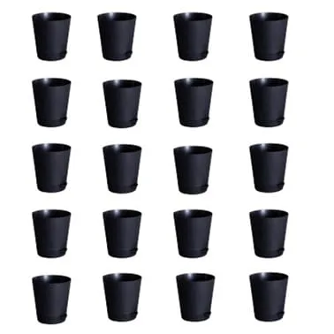 Set of 20 - 4 Inch Black Florence Self Watering Pot
