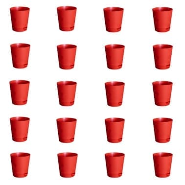 Set of 20 - 4 Inch Red Florence Self Watering Pot