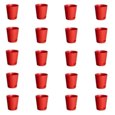 Set of 20 - 4 Inch Red Florence Self Watering Pot