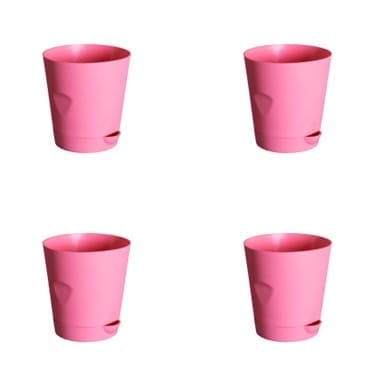 Set of 04 - 4 Inch Pink Florence Self Watering Pot