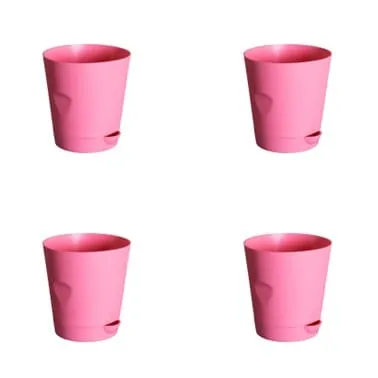 Set of 04 - 4 Inch Pink Florence Self Watering Pot