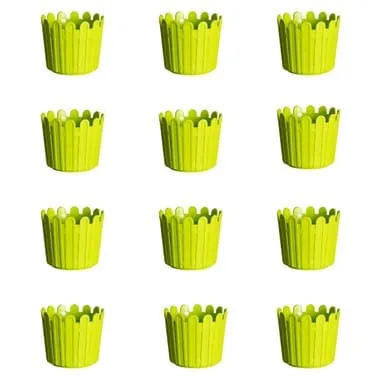 Set of 12 - 6 Inch Green Premium Tippy Plastic Pot
