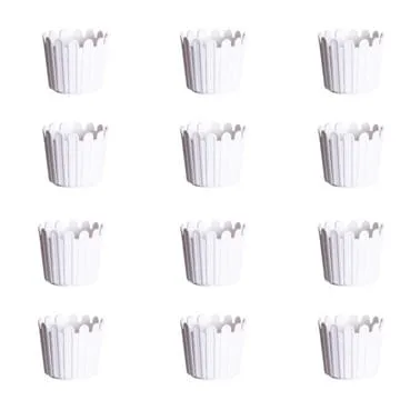 Set of 12 - 6 Inch White Premium Tippy Plastic Pot