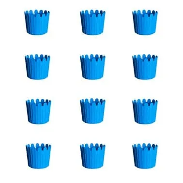 Set of 12 - 6 Inch Blue Premium Tippy Plastic Pot