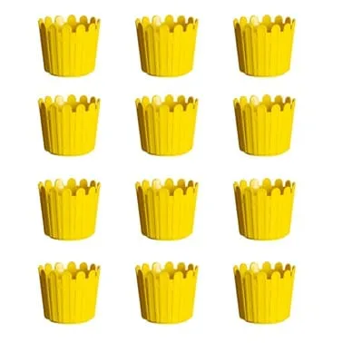 Set of 12 - 6 Inch Yellow Premium Tippy Plastic Pot