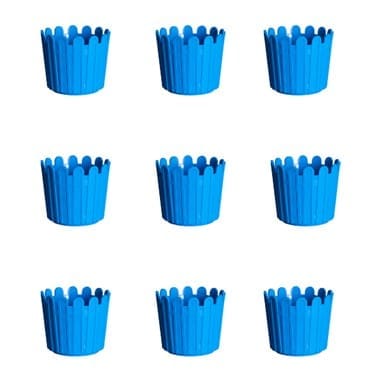 Set of 09 - 6 Inch Blue Premium Tippy Plastic Pot