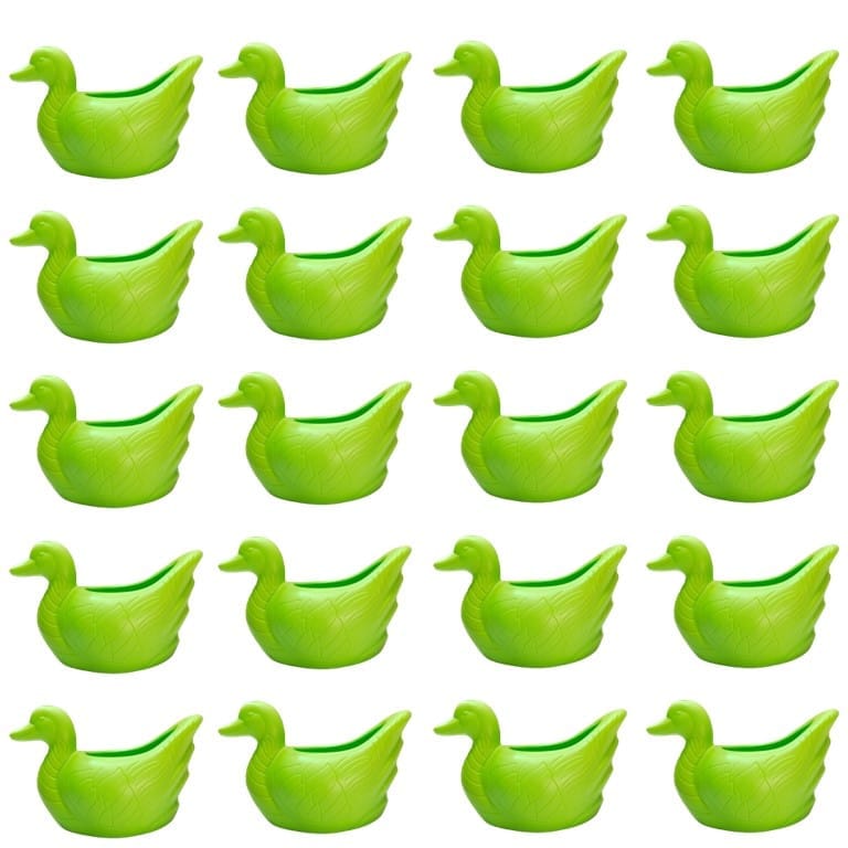 Set of 20 - 6.5 X 5.5 Inch Green Premium Duck Plastic Pot