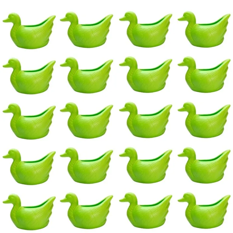 Set of 20 - 6.5 X 5.5 Inch Green Premium Duck Plastic Pot