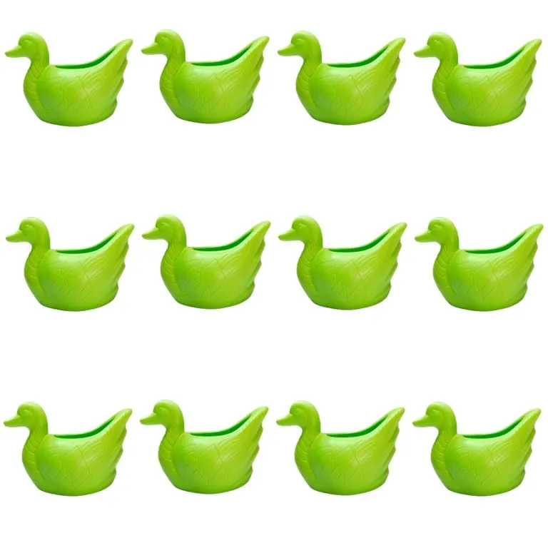 Set of 12 - 6.5 X 5.5 Inch Green Premium Duck Plastic Pot